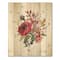 Designart - Vintage Burgundy Rose and Wildflowers - Farmhouse Print on Natural Pine Wood